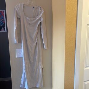Maternity Cream Long Sleeve Dress